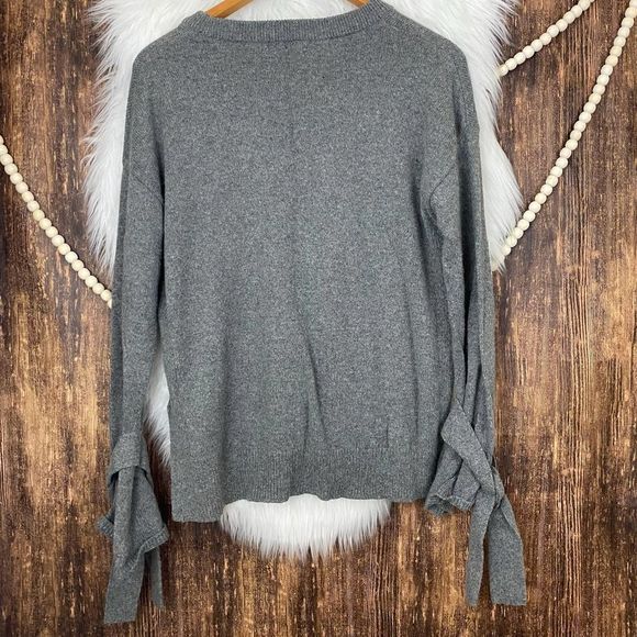 Madewell | Tie Cuff Pullover Sweater Gray Small - Picture 6 of 6